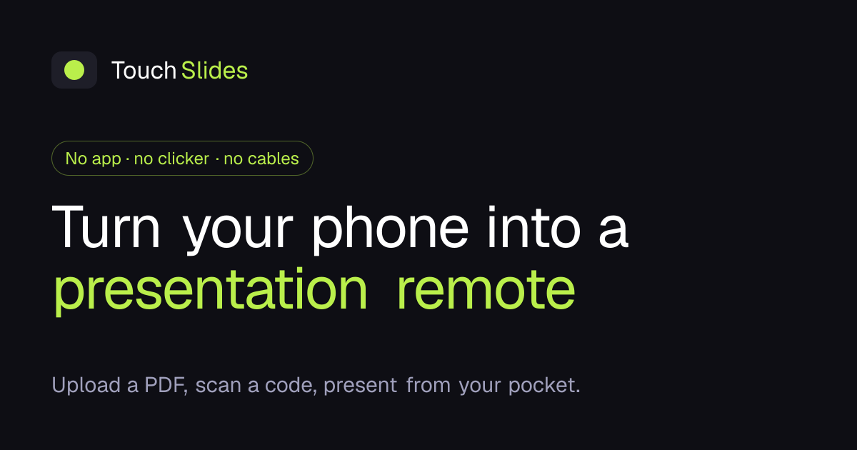 Presentation Remote & Online Presentation Maker | TouchSlides